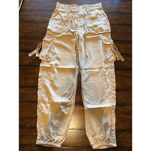 Le Superbe Santa Cruz Drawstring Cargo Pants - Tan, Size 6
